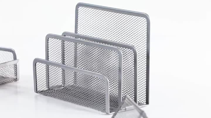 Relaxdays Schreibtisch Organizer Set, 7-teilig, Metall, Schreibtisch