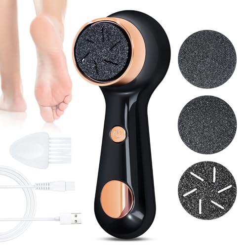 Electric Callus Remover for Feet, TOEDO Foot File Callus Remover Rechargeable Waterproof Adjustable Speed Electric Pedicure Tools Feet Scrubber for Dead Skin Foot (Black)
