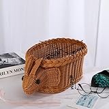 Contenu de l'emballage : le colis contient 1 panier de rangement en rotin synthétique marron ; parfait comme panier à fruits ou fourre-tout domestique, reportez-vous aux images pour la taille exacte.