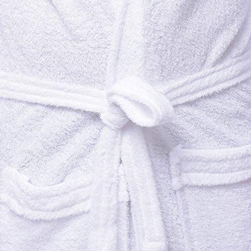 Image of Men's Bath Robe | Full Sleeve Cotton Comfortable and Durable Bathrobe - Suitable for Birthday /Anniversary /Diwali /Couple /wedding Gift | White