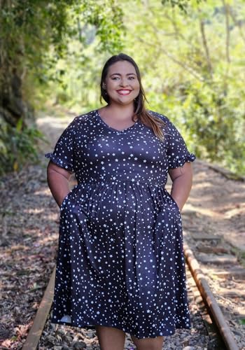 Image of RITERA Plus Size Dresses for Curvy Women Summer Spring Womens Dress V Neck Short Sleeve Casual Dress with Pockets XL-5XL