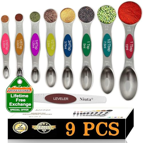 NIUTA Magnetic Measuring Spoons Set of 9