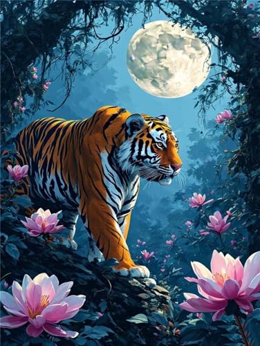 Pintar por Numeros Adultos Orquídea de jade tigre, DIY Pintura...