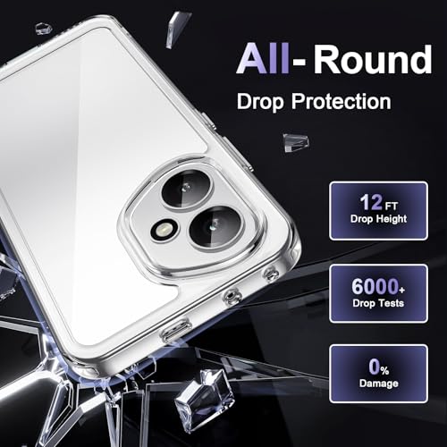 Image of Case for Honor 400 5G, Military Grade Drop Protection Phone Case, Yellowing Resistant, Anti-Scratch Hard PC Back, Shockproof Hard Ultra-Thin Protective Cover, Clear
