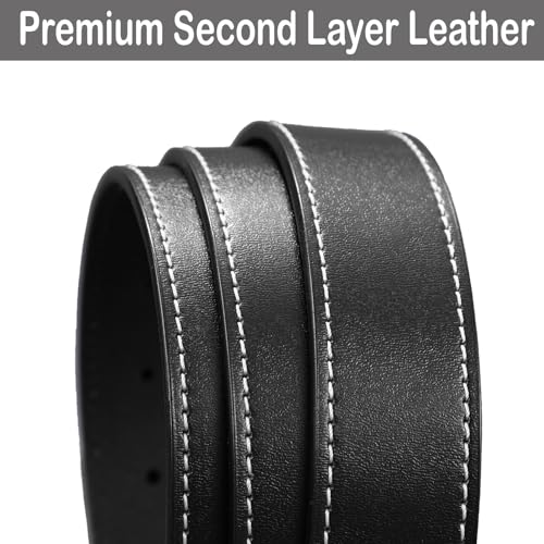 Men’s Faux-Leather Belt with Single Prong Buckle Casual Every Day Belt for Jeans3