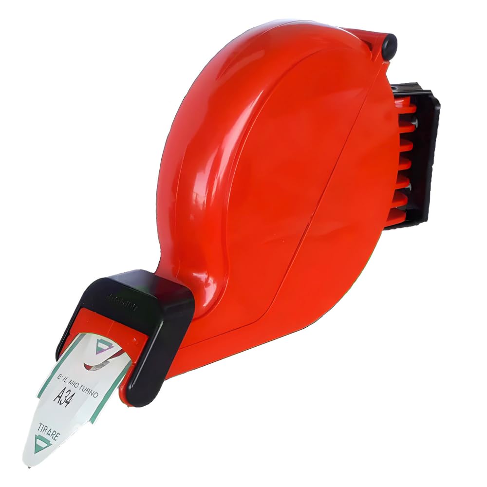 Virsus Chiocciola Eliminacode distributore dispenser per etichette ticket eliminacoda coda di rondine per kit display gestione delle code sportelli ufficio farmacia medico, Vari Colori (Rosso) - C