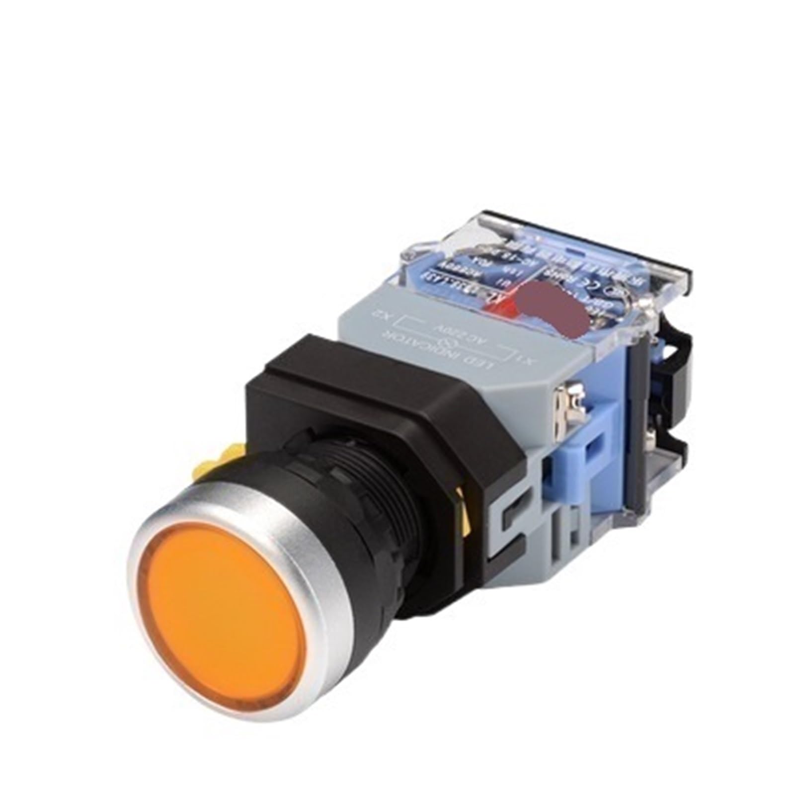 Bouton champignon jaune de réinitialisation LA38-11XD pour commande électrique 24V
