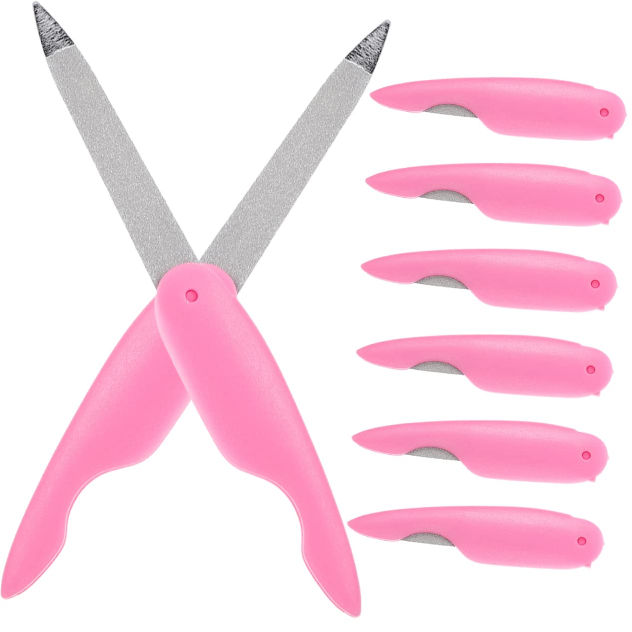 Lime per Unghie Pieghevoli in Metallo, Set da 8 Pezzi Doppia Faccia Lucidante, Strumenti per Manicure e Pedicure Professionale