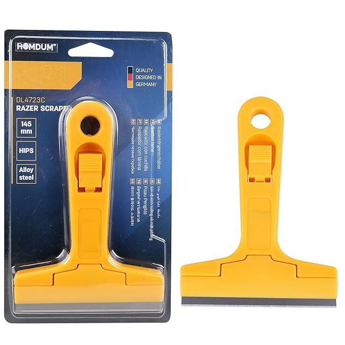 Paviglow Razor Scrapper with ABS Plastic Handle tool to remove silicone & paint stains Floor Tile Grout Remover mirror Glass Window Cleaning Device Wiper with 10 cm Stainless Steel Blade (B0CWLNGGMY) Amazon Price History, Amazon Price Tracker