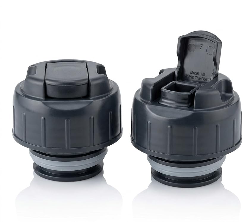 Only For Milton Water Bottle 1000 ML Replacement Caps, Dark Black, Flip-Top and Screw-On Lids, Pack of 2-image-21