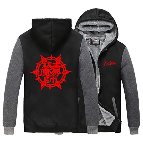 Nsoking Blue Exorcist Ao No Exorcist Okumura Rin Cosplay Costume Thick Jacket Hoodie (Large, 02)