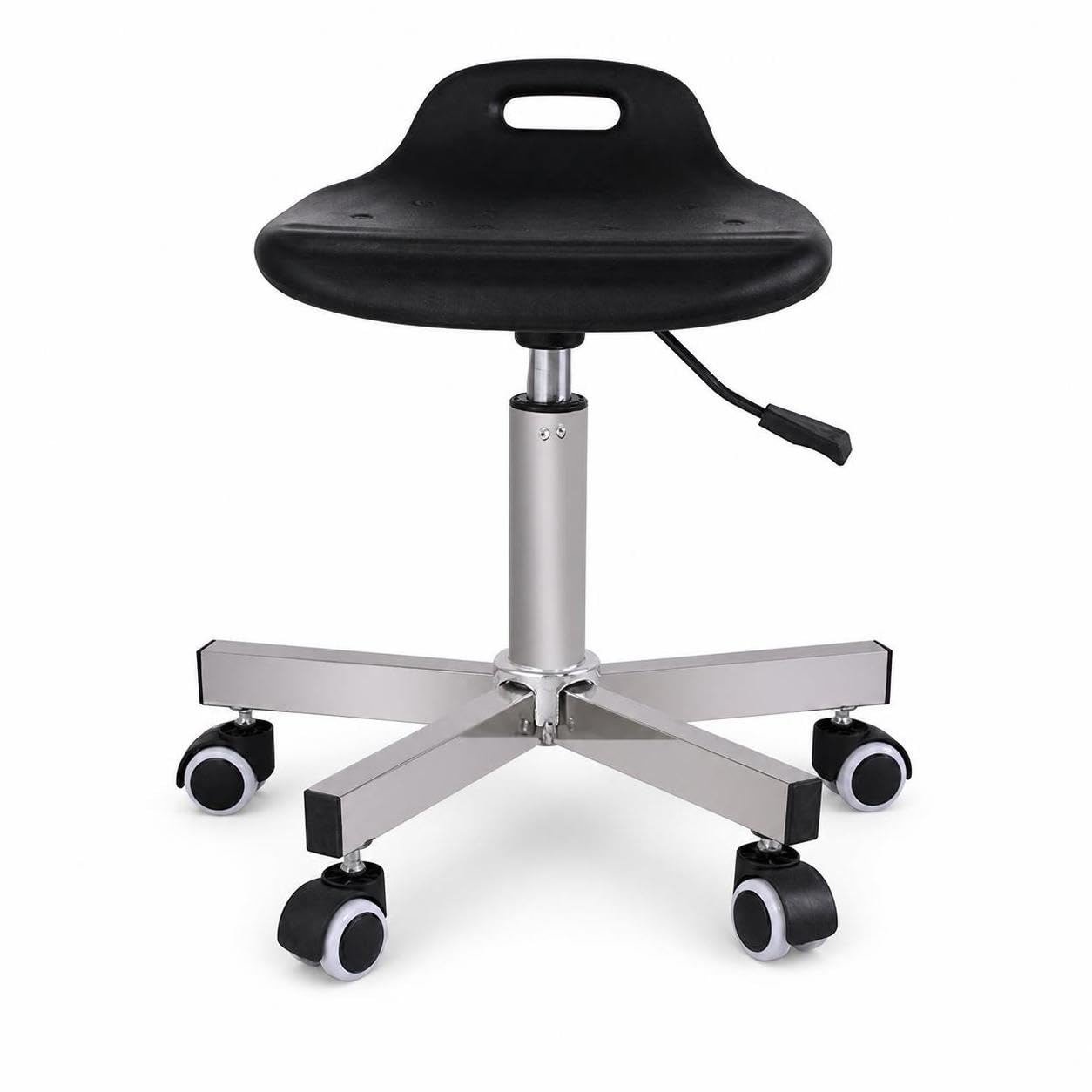 Taburete Laboratorio con Ruedas Metal para Sala Limpia, para Taller, Moderno, con Base de Tubo Cuadrado 304 y Ruedas