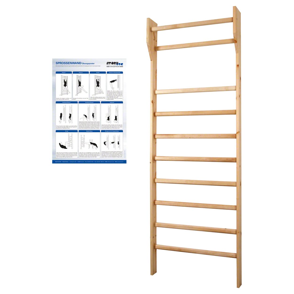 Sport-Tec Sprossenwand Kletterwand Turnwand Klettergerüst Gymnasik Fitness
