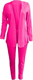Tailleur - Conjunto de dos piezas para ceremonia de ceremonia, manga larga, pantalones y chaqueta completa, color liso con botones, informal, para bodas y fiestas
