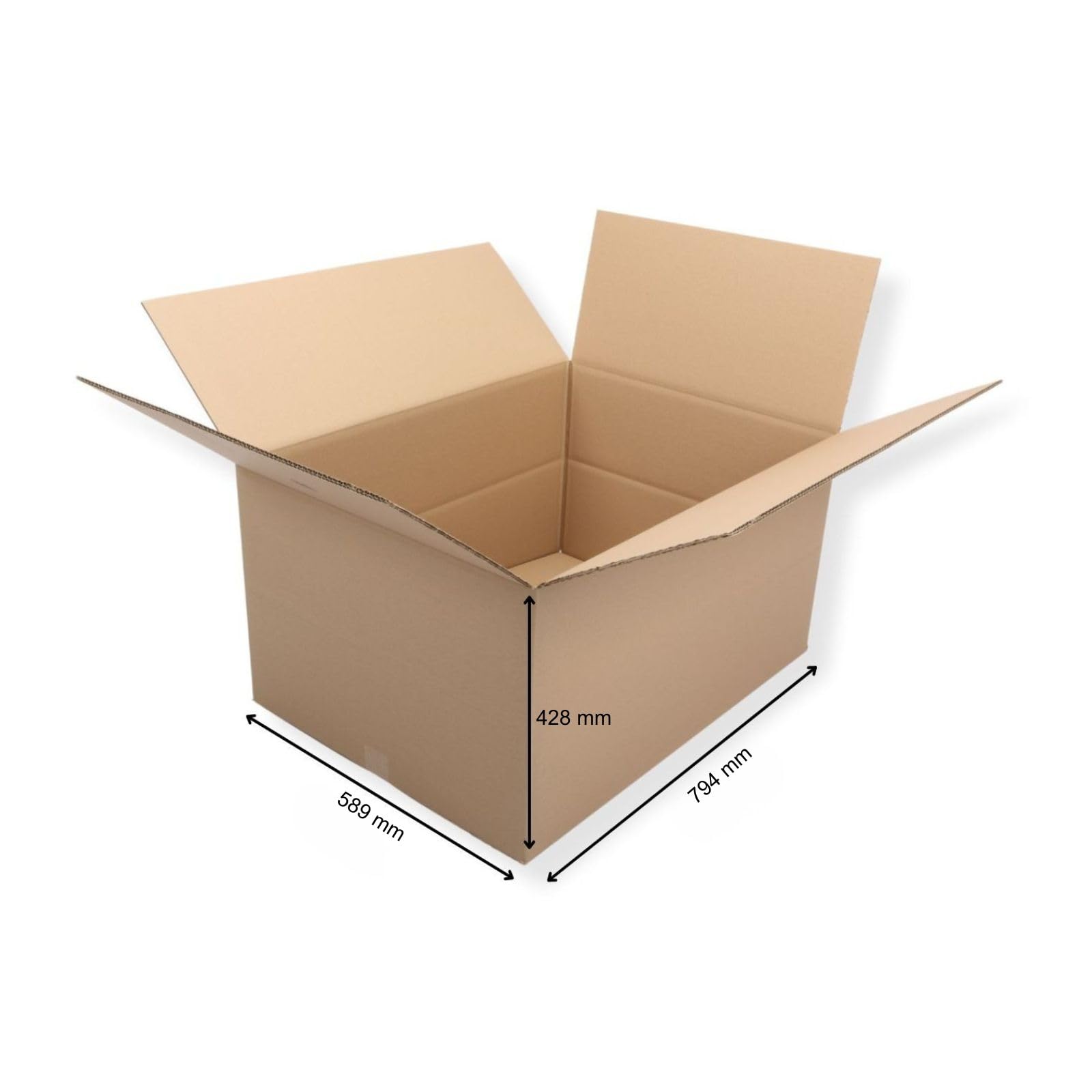 30 St. Faltkarton 800x600x400 2-wellig braun 2.40 BC-Welle Versandverpackung 80x60x40 Umzugs Bücherkartons mit Zusatzriller in der Mitte
