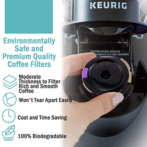 Image of 2 Reusable Keurg Cups & 300 Unbleached Keurg Coffee Pods Paper Filters with Lids,Disposable Keurg Filters Single Serve Coffee Filters Compatible with Keurg 2.0&1.0 Coffee Maker