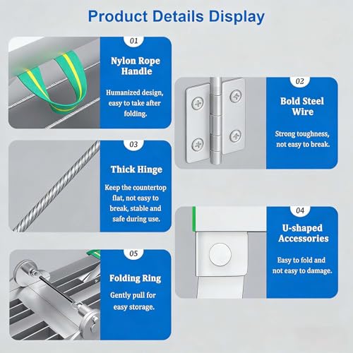Plataforma Plegable portátil con trampilla, Capacidad de 400 kg, Altura Ajustable, Taburete Tipo Escalera de andamio, Taburete de Acero Resistente para Bricolaje, construcción, Mantenimiento