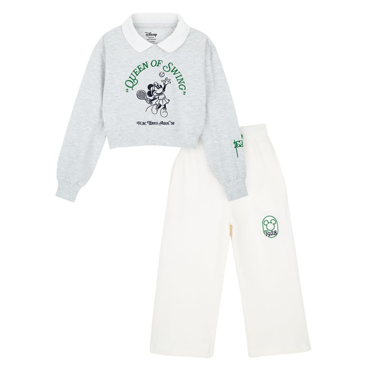 Nap Chief Kids Cotton Blend Cartoon Characters Printed Co-Ord Set for Girls, Sweatshirt and Joggers Clothing Set for Casual Wear