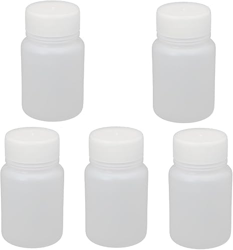 IVVERR - Botella de plástico para reactivo de laboratorio, de boca ancha, de 1.0 fl oz, 5 unidades de 1.0 fl oz Muestra de botella de reactivo de