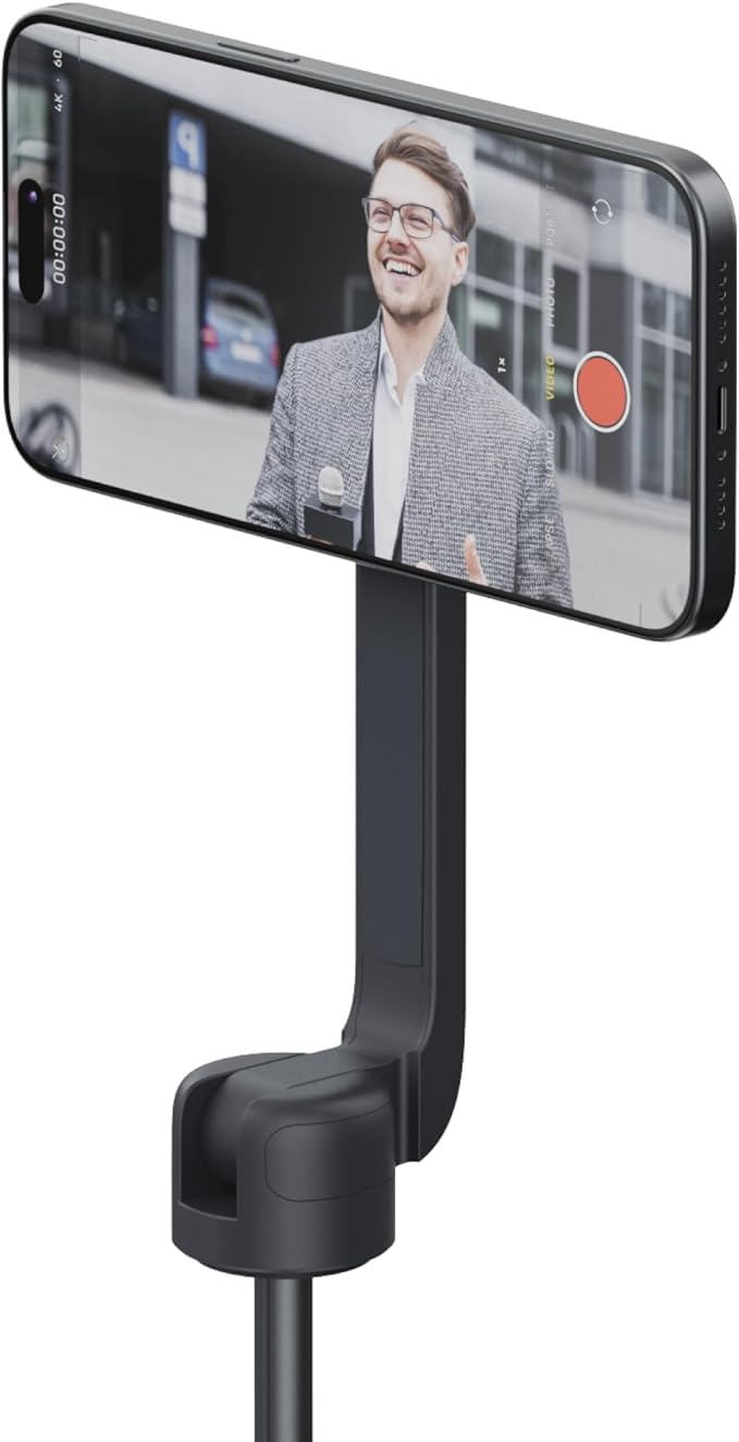 ShiftCam SnapStand Max – Magnetic Selfie Stick & Tripod – Compact, Foldable & Extendable with Tilt Head and Magnetic Bluetooth Remote (Midnight,