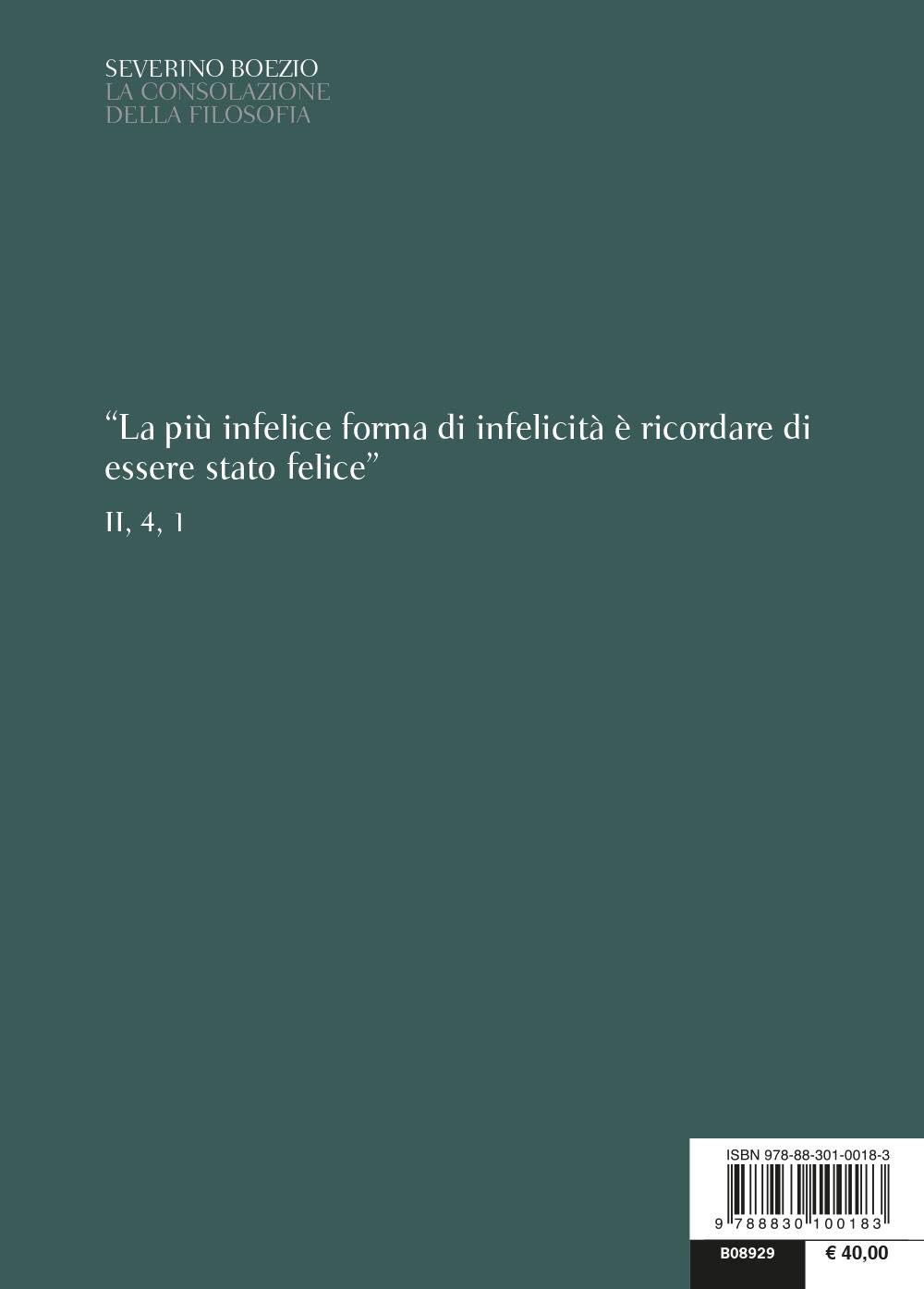 La consolazione della filosofia. Testo latino a fronte