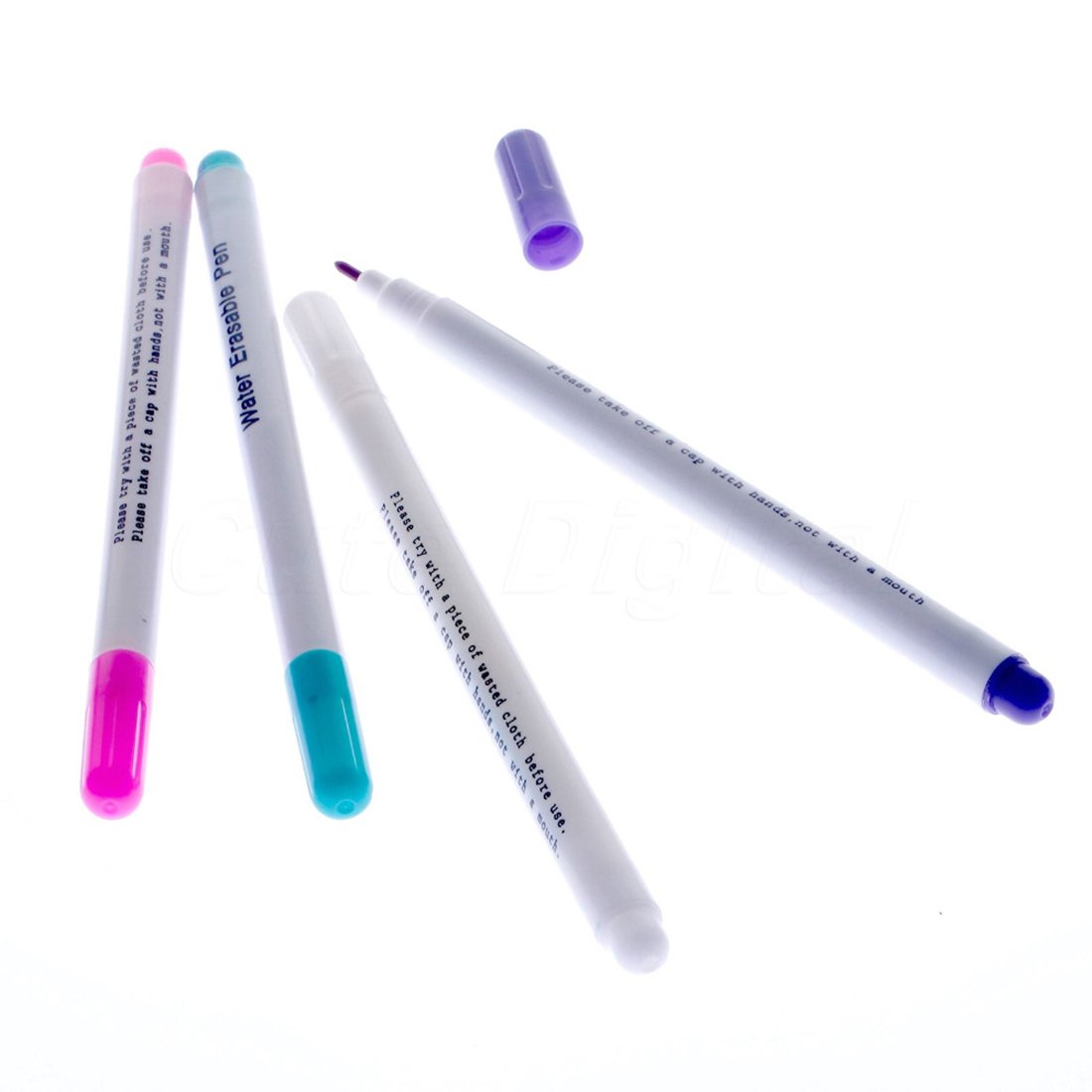 Lovelylifeast Multicolor 4Pcs Stitch Markers Soluble Cross Stitch Water Erasable Pens Grommet Ink Fabric Marking Pens Diy Needlework Color Random
