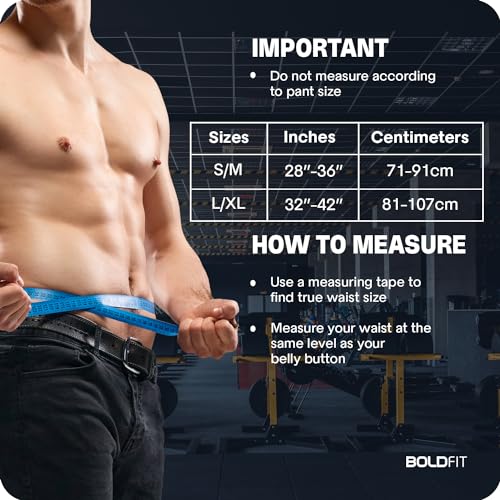 Image of Boldfit Gym Belt for Men and Women - Lever Deadlift Belt for Workout, Powerlifting, Weight Lifting - Leather Exercise Belt for Back Support - S /M Black