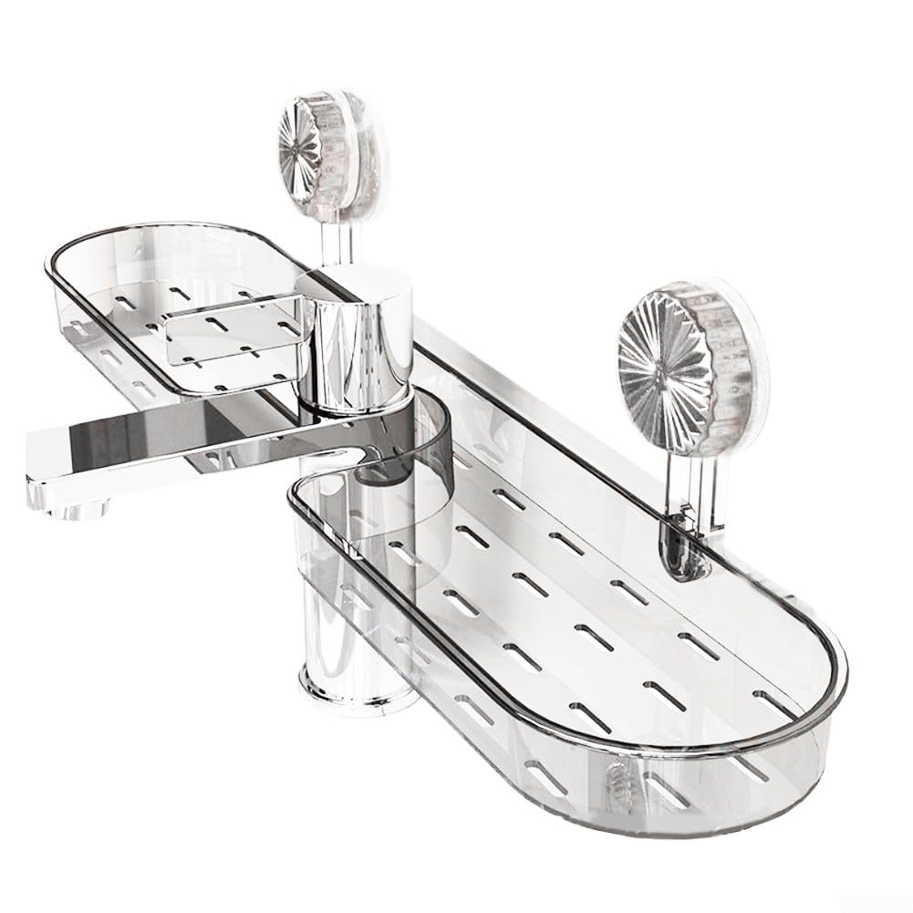 Étagère de salle de bain à ventouse pour libérer l'espace du lavabo