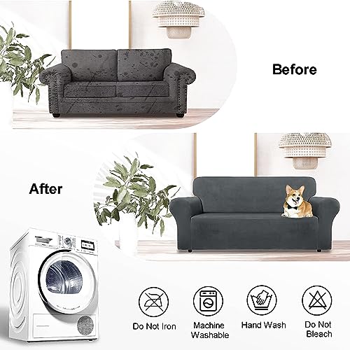 Housse de canapé extensible universelle douce lavable unie - 8
