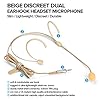 Sujeetec Headset Microphone - Discreet Double Ear Hook Headworn Mic fits for PC Voice Amplifier Wireless Body Pack Transmitter for Lectures, Live Performance, Theater, Podcasts - 3.5mm TRS Plug #3