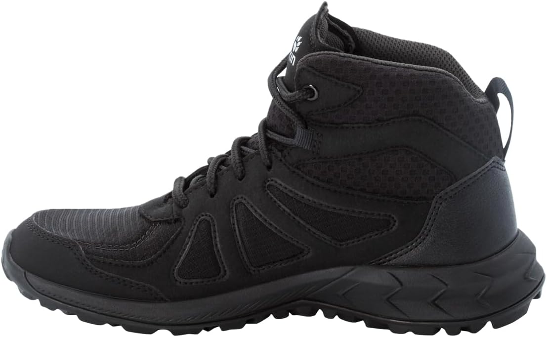 Jack Wolfskin Women's Woodland 2 Texapore Mid W Hiking Shoe, Black/Grey, 7.5