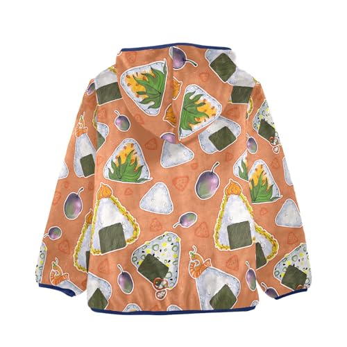 Asian Food Girls Fleece Jacket Girls Fall Jacket Girls Zip Up Hoodie Girls Sherpa Jacket 2-10T2