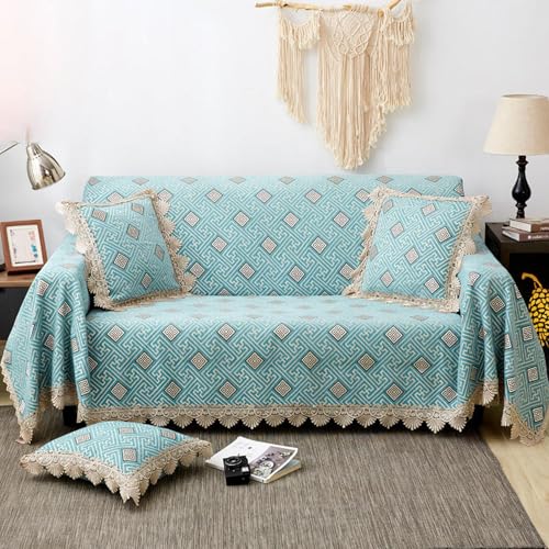 北欧風 ソファカバー マルチカバー レースの縁取り 薔薇 ゴージャス 多機能 マルチクロス 防塵カバー ソファーシーツ 180*240cm 柔らかい 替えソファーカバー カラー 毛布 絨毯 ソファー保護カバー 雑貨 防汚 防塵 四季通用