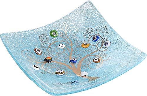 Sospiri Venezia Murano Glass Decorative Dish, Handcrafted Decorative Bowls for Home Decor Centerpiece Tray, Key Bowl