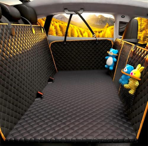 Chilino Back Seat Extender for Dogs - Large Space, Waterproof Dog Car Seat Cover for Back Seat with Hard Bottom Holds 420lbs, Upgraded Material Waterproof Pet Car Bed Dog Hammock for Car, SUV,Truck