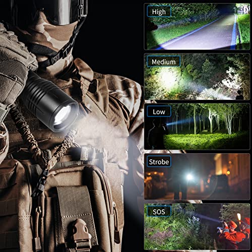 Ultrafire Led Flashlight 2 Pack,600 Lumen Zoomable Tactical Flashlight,5 Modes Compact Mini Flash Light,For Outdoor Camping And Hiking Bright Small Handheld Flashlight Sp68 #TOP5