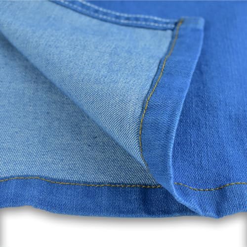 Autumn Women's Anklet Length Denim Skirts OL Cargo Skirts A-Line Stretch High Waist 4 Pockets Jean Skirts Casual Wearing Blue4