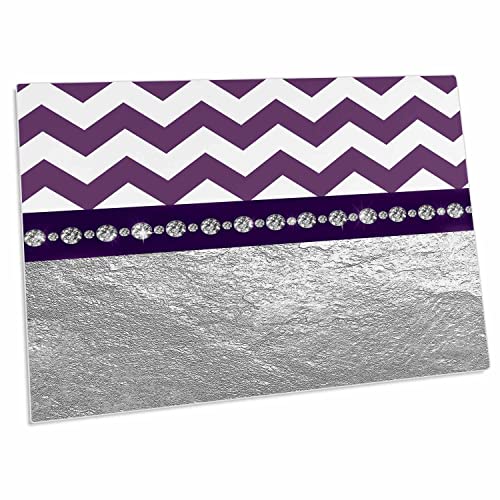 3dRose Pad para Escritorio Contemporáneo Morado y Blanco