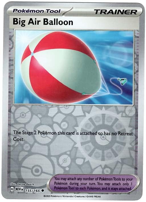 Pokemon - Big Air Balloon 155/165 - Pokemon 151 - Reverse Foil - Single Card