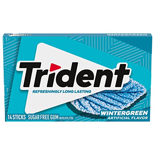 Image of Trident Wintergreen Sugar-Free Chewing Gum, 144 Packs of 14 Pieces (168 Total Pieces)