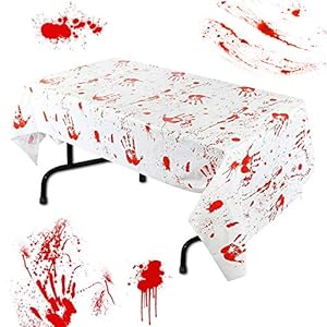 TaimeiMao Tischdecke Halloween,Blutige Tischdecke,Blutige Tischdecke Halloween,Dekoration Blutige Tischdecke,wasserdichte Plastik Tischdecke,Halloween Gruselige Tischdecke Halloween Party Dekoration