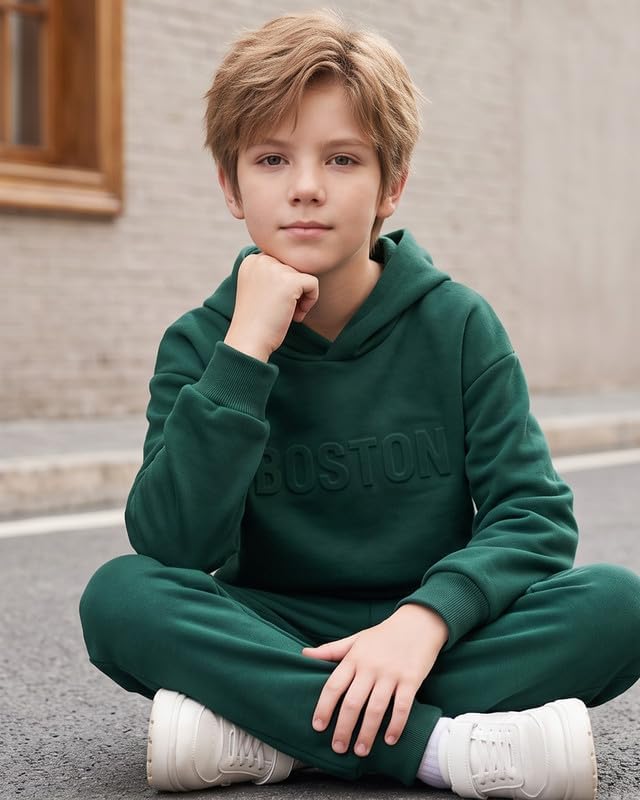 Boys Clothes Hoodie Sweatshirt & Pant Fall Winter Outfit Set 8-12Y