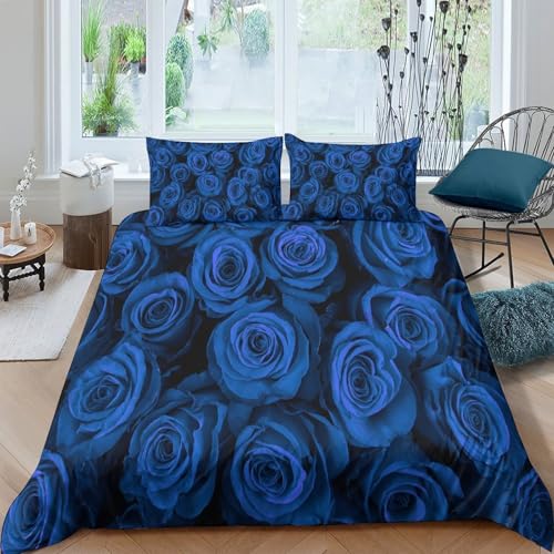 Housse de Couette Bleu Géométrique King 220x240cm en Microfibre - 4