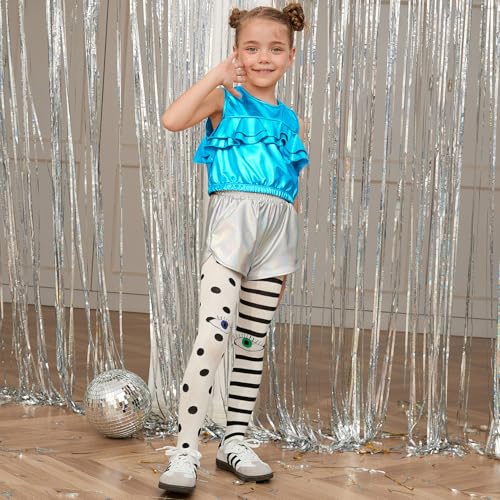 Image of Perfashion Girls Vest Metallic Half Zip Hoodie Sleeveless Leather Disco Jackets with Kangaroo Pocket 4-13Y