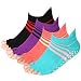 Meaiguo Women Yoga Socks Non Slip Skid Toeless Grips for Pilates Barre 4 Pack