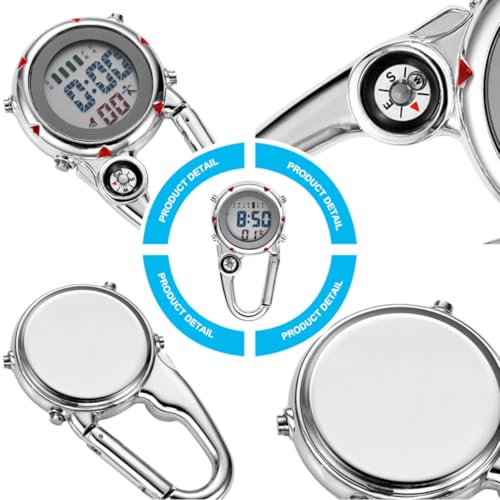 Reloj de cuarzo multifunción Gatuida con mosquetón de acero inoxidable y esfera analógica 3