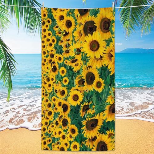 Brand-gangdiude Toalla con Estampado de Girasoles para Hombre y Mujer Manta Suave Secado rápido Absorbente Sin Arena Toalla de Playa para Ducha Yoga y natación