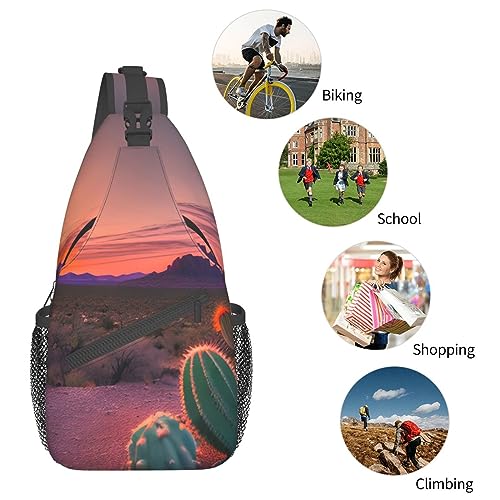 Mochila cruzada urbana YQxwJL con diseño Cactus Desert miniatura 6
