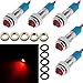 CESFONJER 5 stücke 6mm 1/4"LED Metall Anzeigelampe 12 V Wasserdichte Signallampe Für Universal Autos, Van, lkw, boote, modellautos, ferngesteuerte autos (Rot)