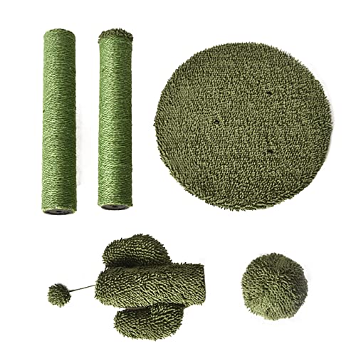 Image of Amazon Basics Cat Scratching Post, Indoor Cactus Triple Posts for Cats & Kittens with Dangling Ball, Large, 27 inchH, Green